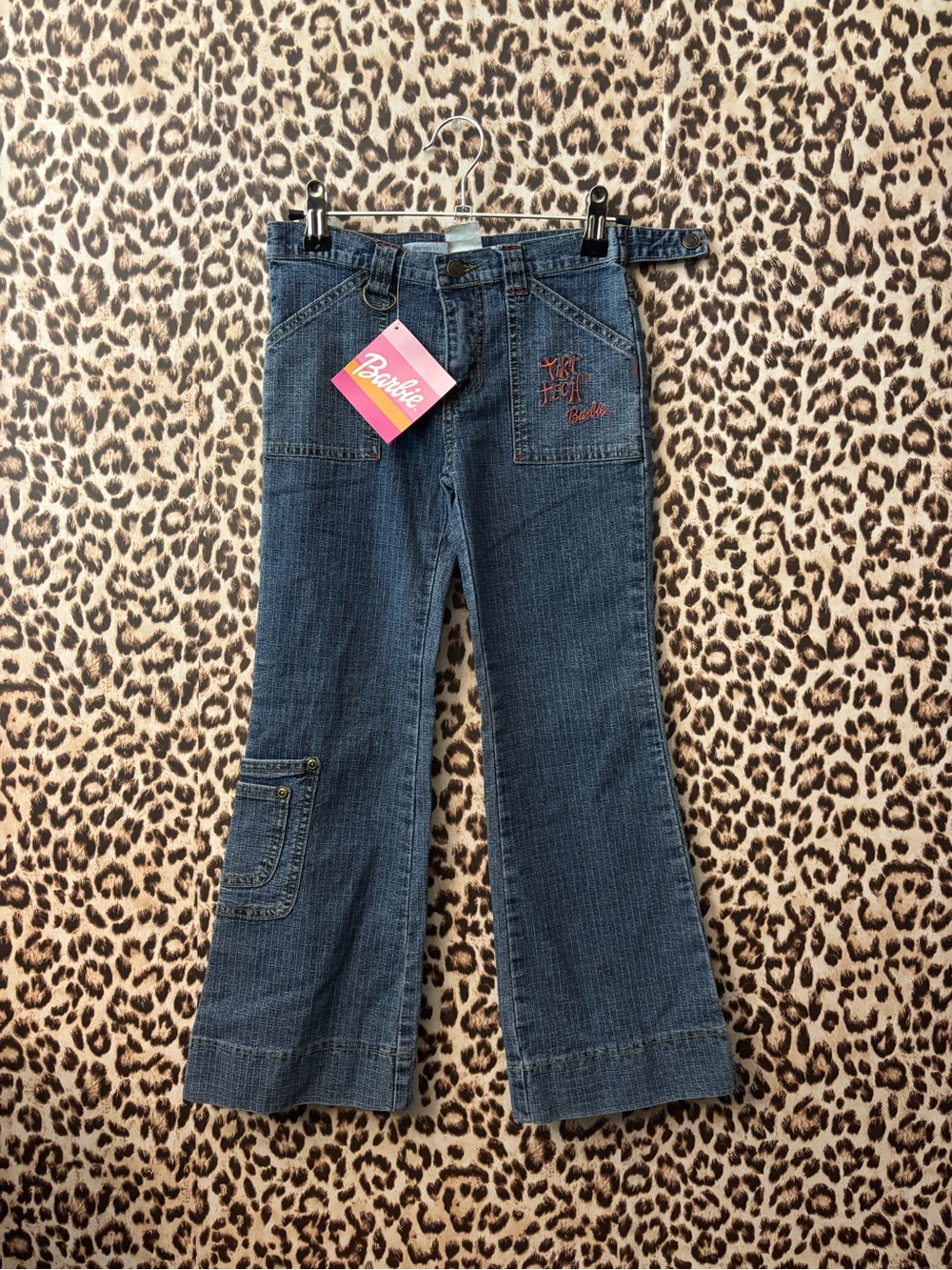 2004 deadstock kids Barbie Dark Blue Denim Flared Jeans